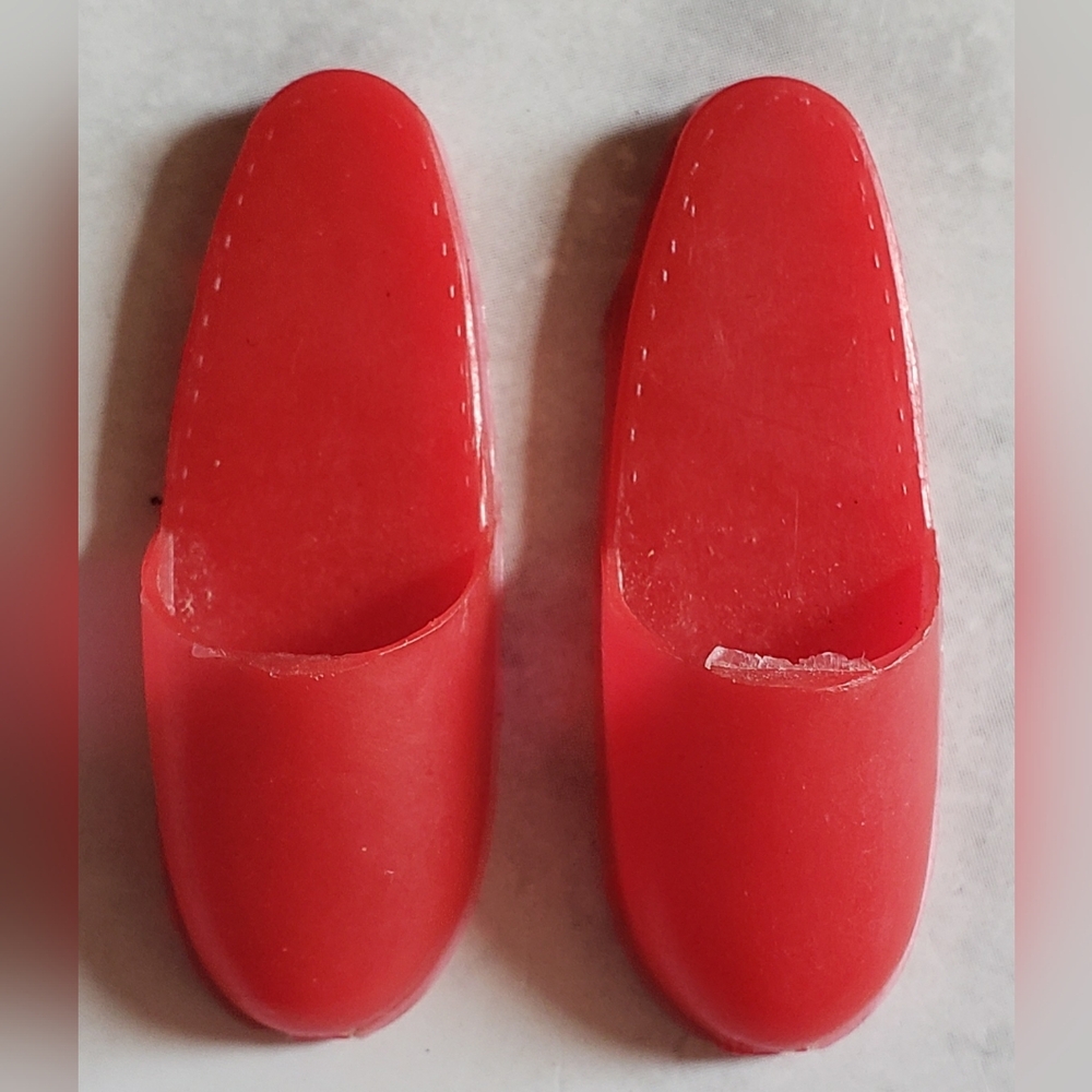 Vintage 1960s Ideal Tammy’s Dad Doll red bedroom slippers JAPAN